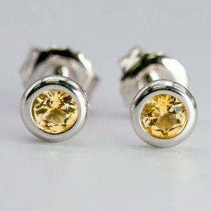 Tiffany & Co Silver Elsa Peretti Yellow Citrine By Yard Earrings w/ Pouch